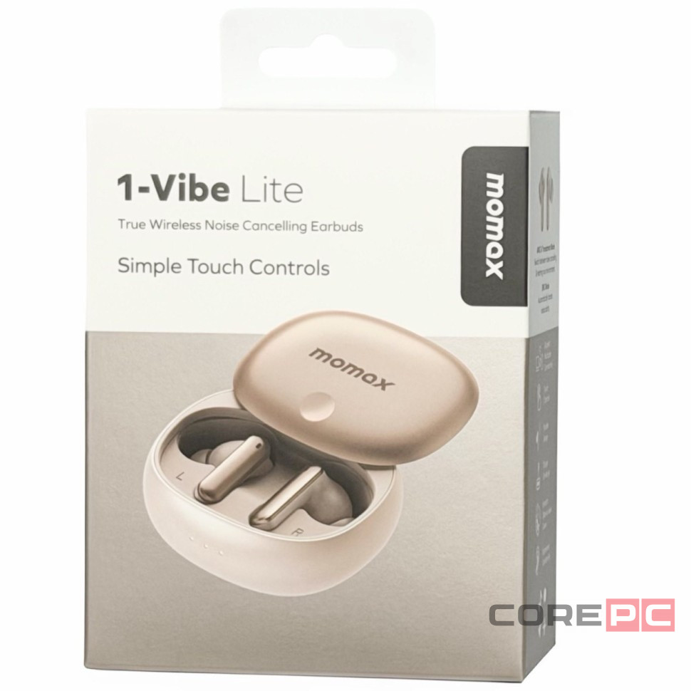 Наушники беспроводные Momax 1-Vibe Lite песчаные