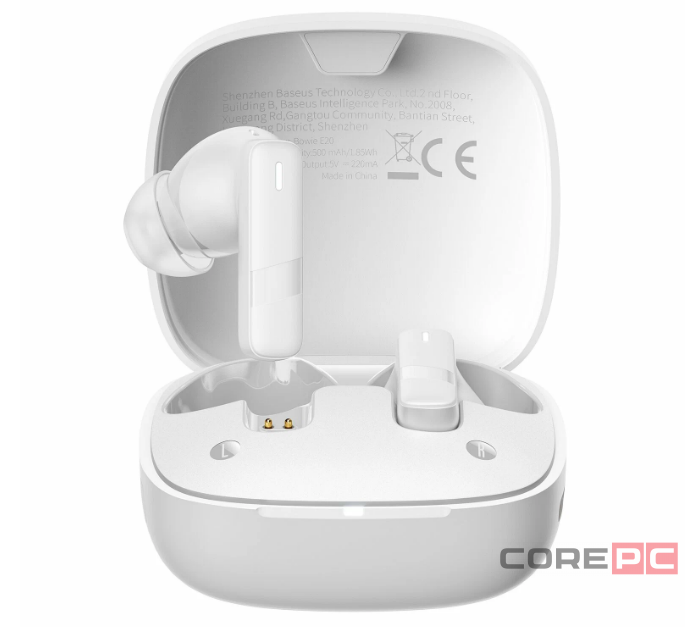 Мобильная Bluetooth-гарнитура Baseus Bowie E20 BT5.3/2-Mic ENC/6ч (A00069700223-00) белая