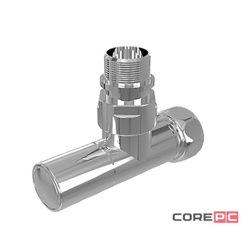 Вентиль угловой Royal Thermo с колпачком, гайкой и наружной резьбой 3/4quot; х 1/2quot; гайка - штуцер, пара для полот.