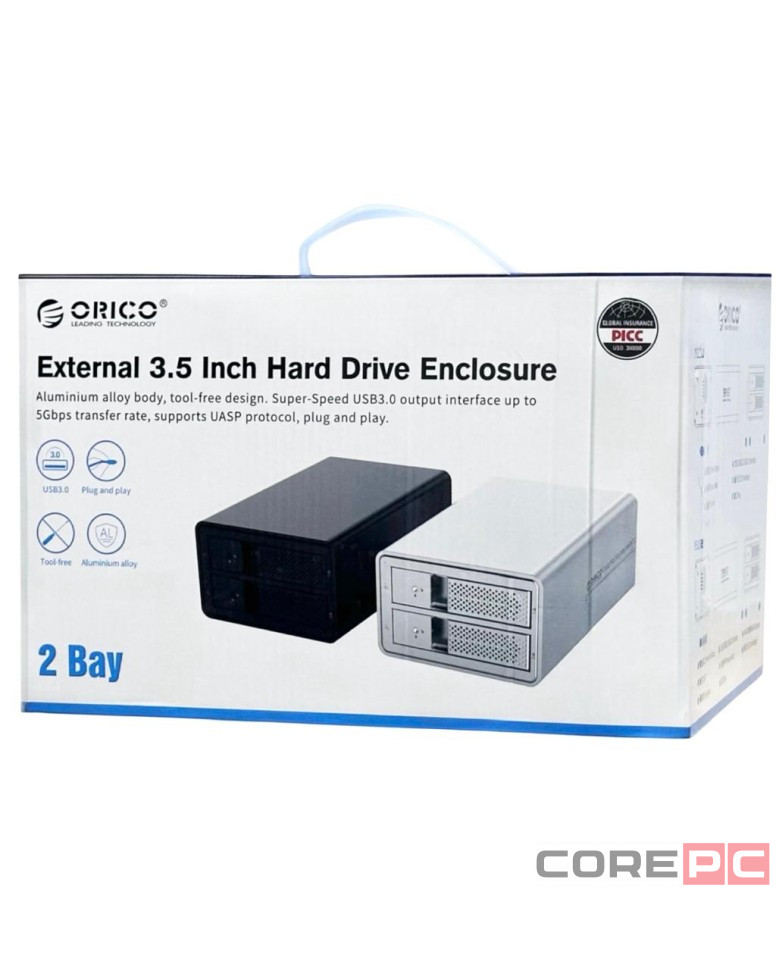 Внешний корпус для HDD/SSD 3.5" Orico 9528U3-BK черный