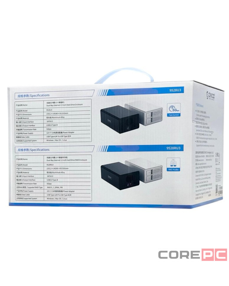 Внешний корпус для HDD/SSD 3.5" Orico 9528U3-BK черный