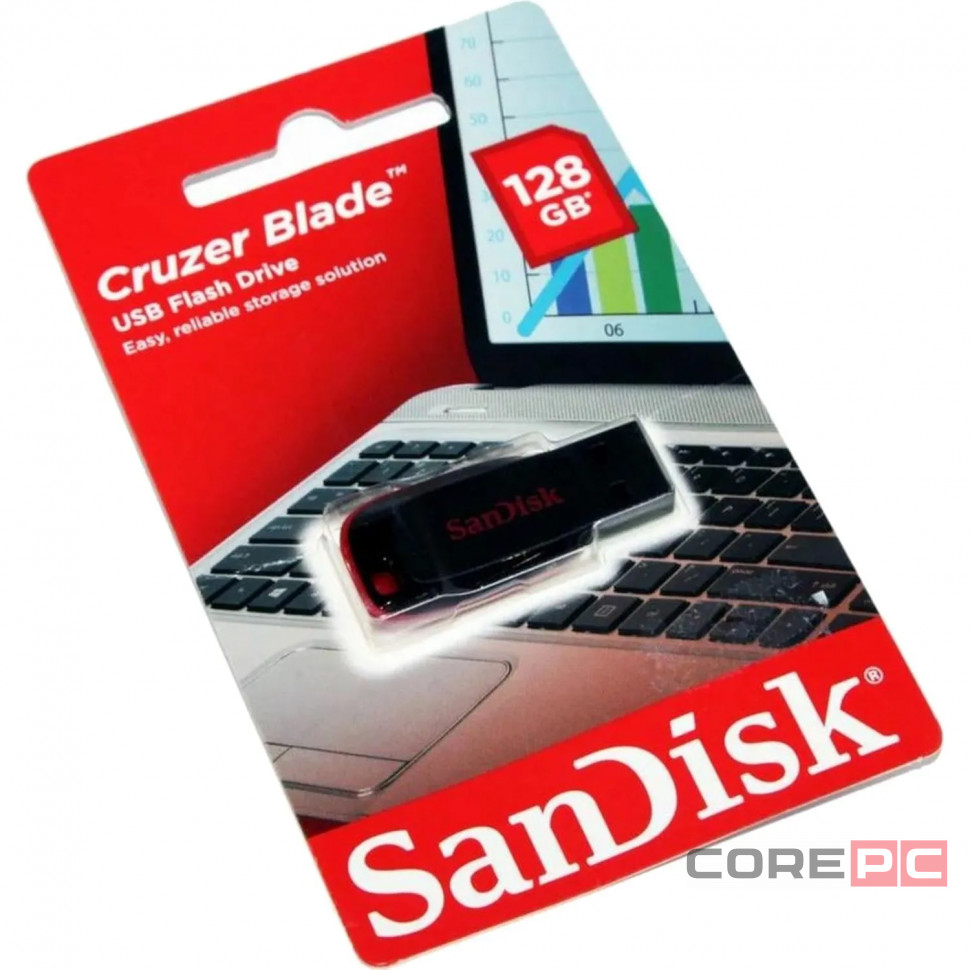 USB флеш накопитель SanDisk CZ50 Cruzer Blade 128GB (SDCZ50-128G-B35) черный