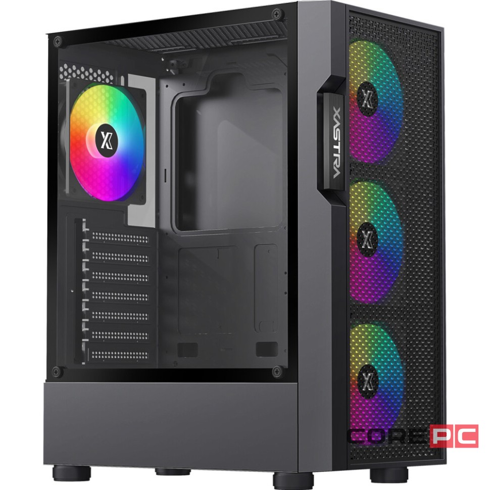 Компьютерный корпус XASTRA A302 4FRGB Black (A302-BK-FC120FRGB-4F-GL)