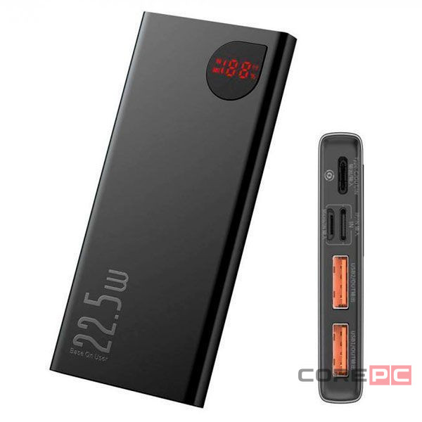 Внешний аккумулятор Baseus Adaman Metal Digital Display 10000mAh 22.5W (черный) (PPAD070001)