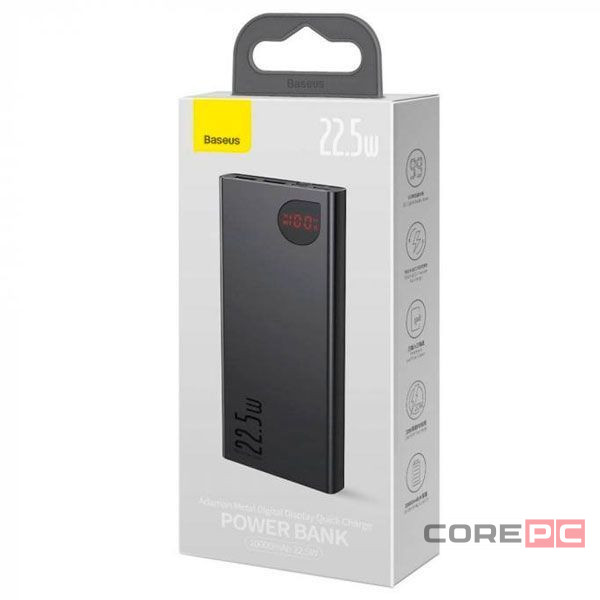 Внешний аккумулятор Baseus Adaman Metal Digital Display 10000mAh 22.5W (черный) (PPAD070001)
