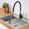 Смеситель для кухни Frap F4453-04, рычажное управление, цвет хром/черный