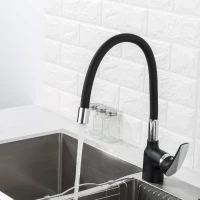 Смеситель для кухни Frap F4453-04, рычажное управление, цвет хром/черный