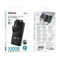 Powerbank Borofone BJ84 10000mAh USB/Type-C с проводом USB/Type-C/Micro/Lightning черный