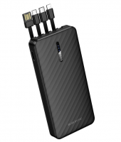 Powerbank Borofone BJ84 10000mAh USB/Type-C с проводом USB/Type-C/Micro/Lightning черный