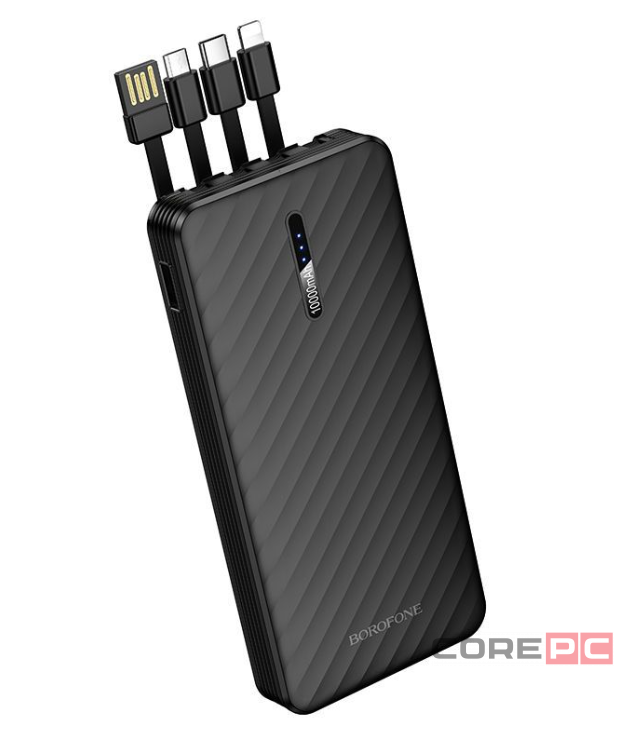 Powerbank Borofone BJ84 10000mAh USB/Type-C с проводом USB/Type-C/Micro/Lightning черный