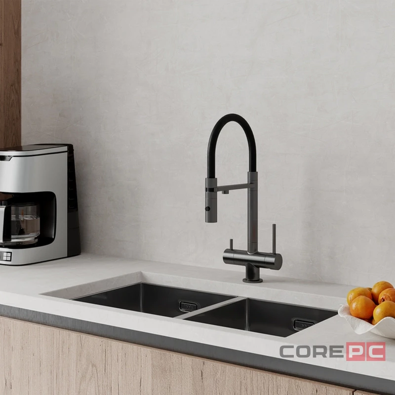 Смеситель для кухни Iddis ACEGMFFi05, рычажное управление, цвет графит