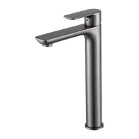 Смеситель для раковины Gappo G1048-92, рычажное управление, цвет оружейная сталь