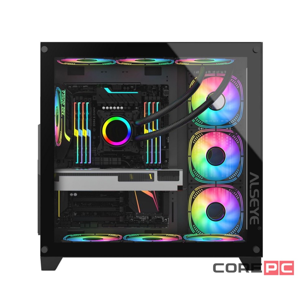 Компьютерный корпус ALSEYE Knight-B (4 fans ARGB) TG Black