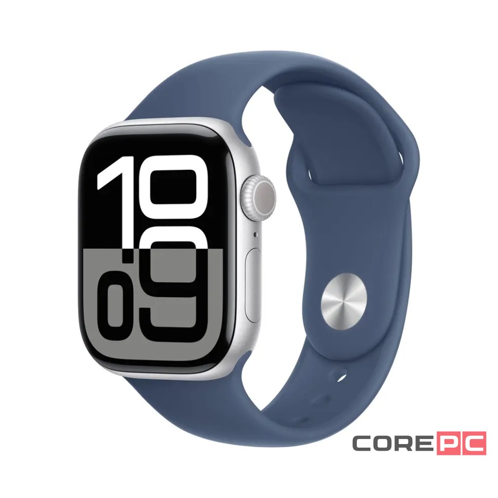 Apple Watch Series 10 46mm Silver Aluminum Case with Denim Sport Band (M/L)