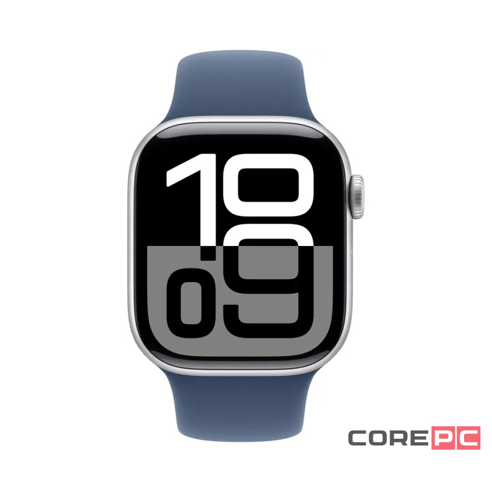 Apple Watch Series 10 46mm Silver Aluminum Case with Denim Sport Band (M/L)