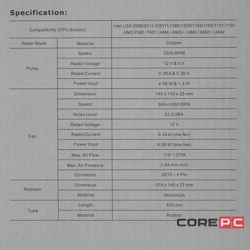 Система жидкостного охлаждения для процессора Thermaltake TOUGHLIQUID 280 ARGB CL-W320-PL14BL-A