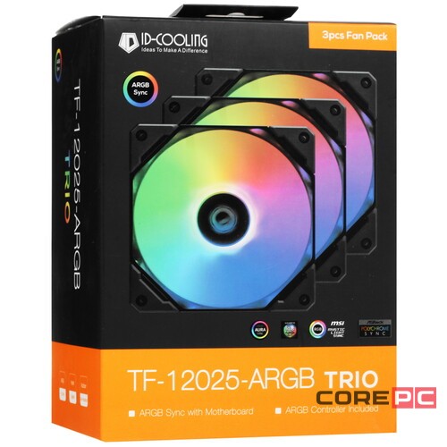 Вентилятор для корпуса ID-COOLING TF-12025-ARGB-TRIO (3 in 1)