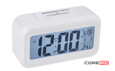 Часы-будильник Homestar HS-0110 с метеостанцией (белый)