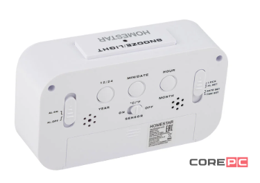 Часы-будильник Homestar HS-0110 с метеостанцией (белый)