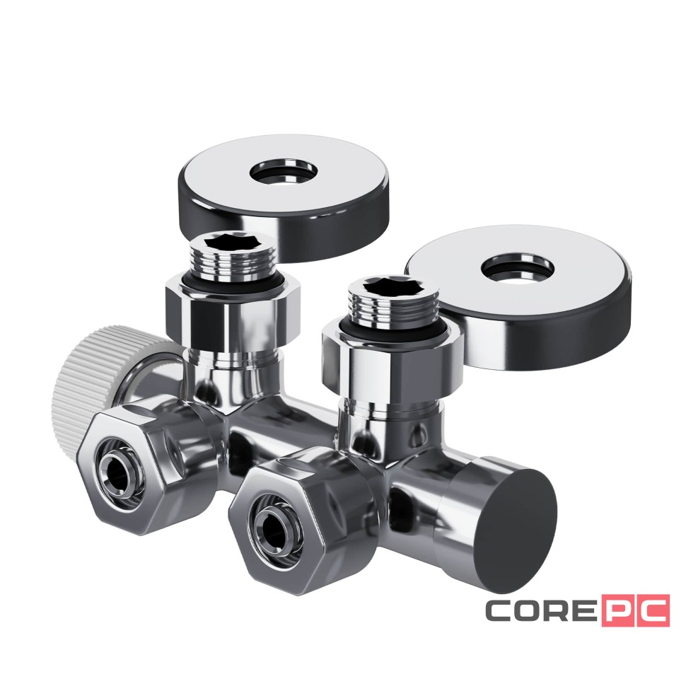 Узел нижнего подключения термостатический угловой Royal Thermo Design Pro 15мм М30х1,5 (Хром)