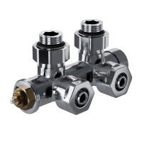 Узел нижнего подключения термостатический угловой Royal Thermo Design Pro 15мм М30х1,5 (Хром)