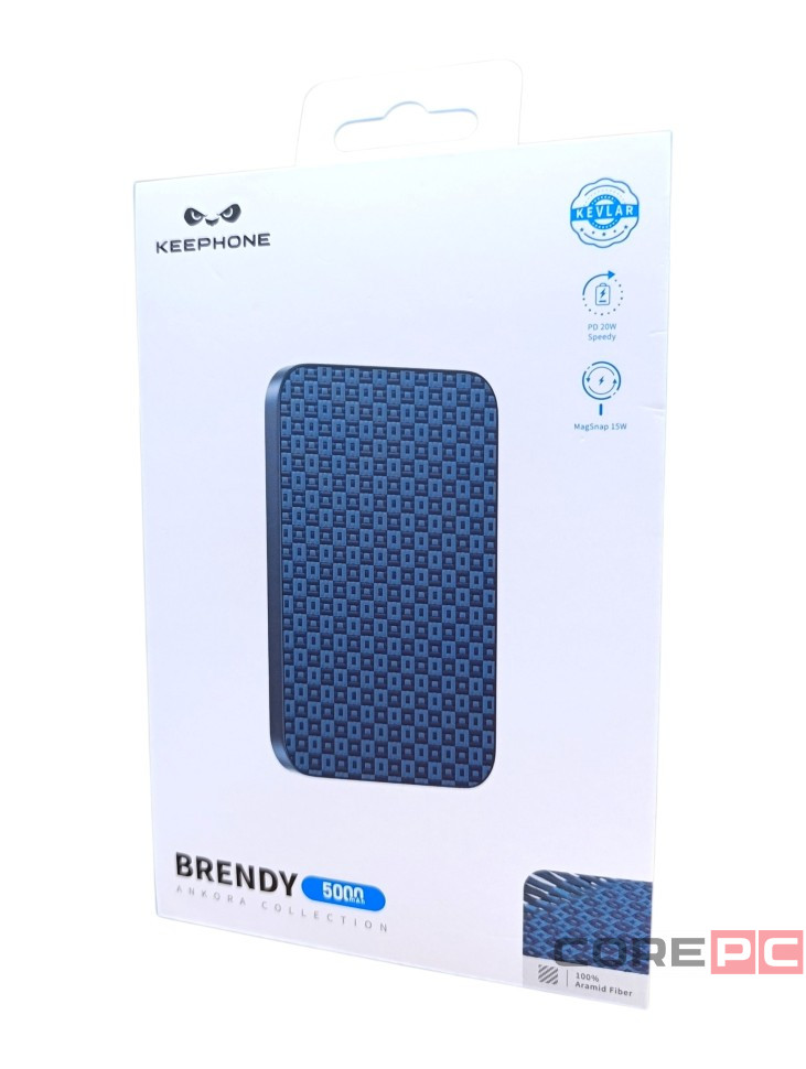 Powerbank магнитный с MagSafe Keephone Brendy 5000mAh синий с узором