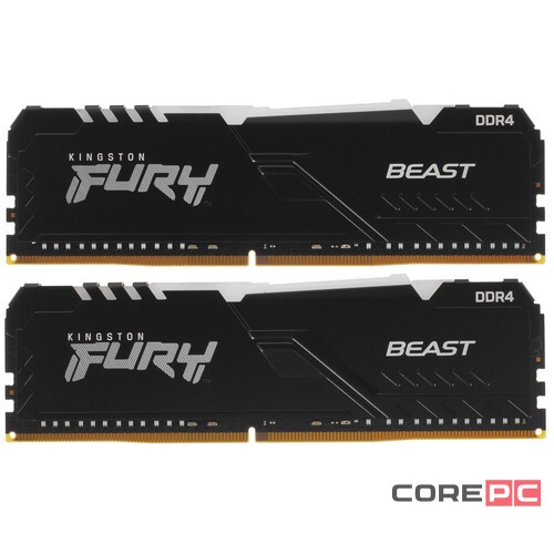 Оперативная память 64 Gb 3600 MHz Kingston FURY BEAST RGB Black (KF436C18BBAK2/64)