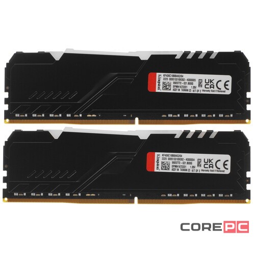 Оперативная память 64 Gb 3600 MHz Kingston FURY BEAST RGB Black (KF436C18BBAK2/64)