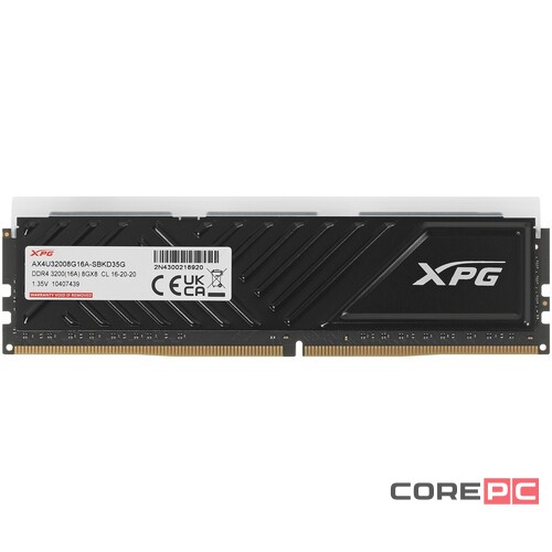 Оперативная память 8 Gb 3200 MHz ADATA XPG SPECTRIX D35G RGB Black (AX4U32008G16A-SBKD35G)