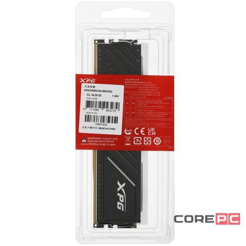 Оперативная память 8 Gb 3200 MHz ADATA XPG SPECTRIX D35G RGB Black (AX4U32008G16A-SBKD35G)