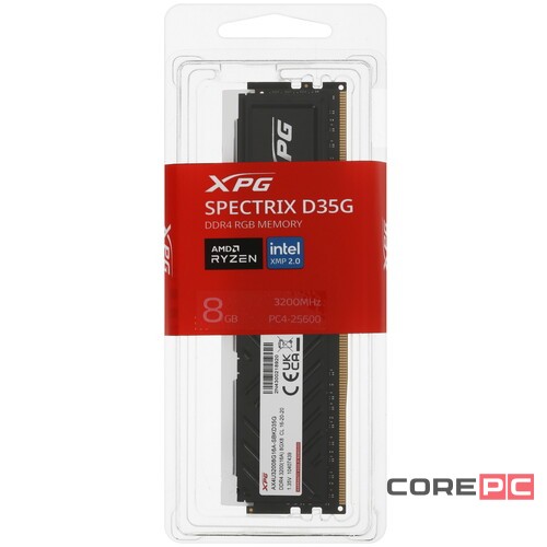 Оперативная память 8 Gb 3200 MHz ADATA XPG SPECTRIX D35G RGB Black (AX4U32008G16A-SBKD35G)