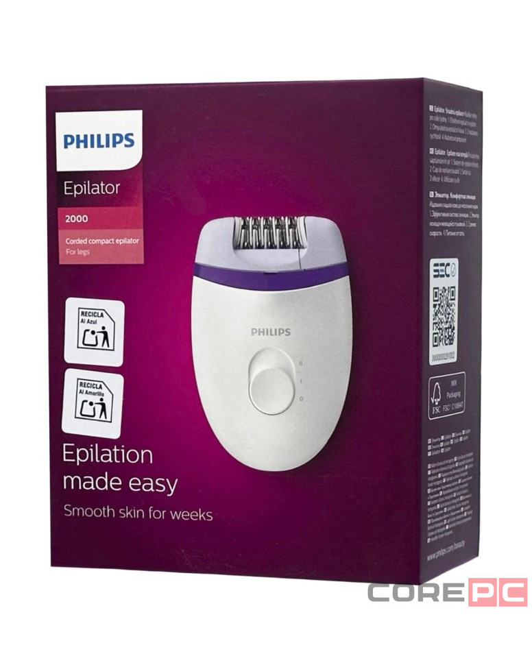 Эпилятор Эпилятор Philips Satinelle Essential BRE225/00 белый