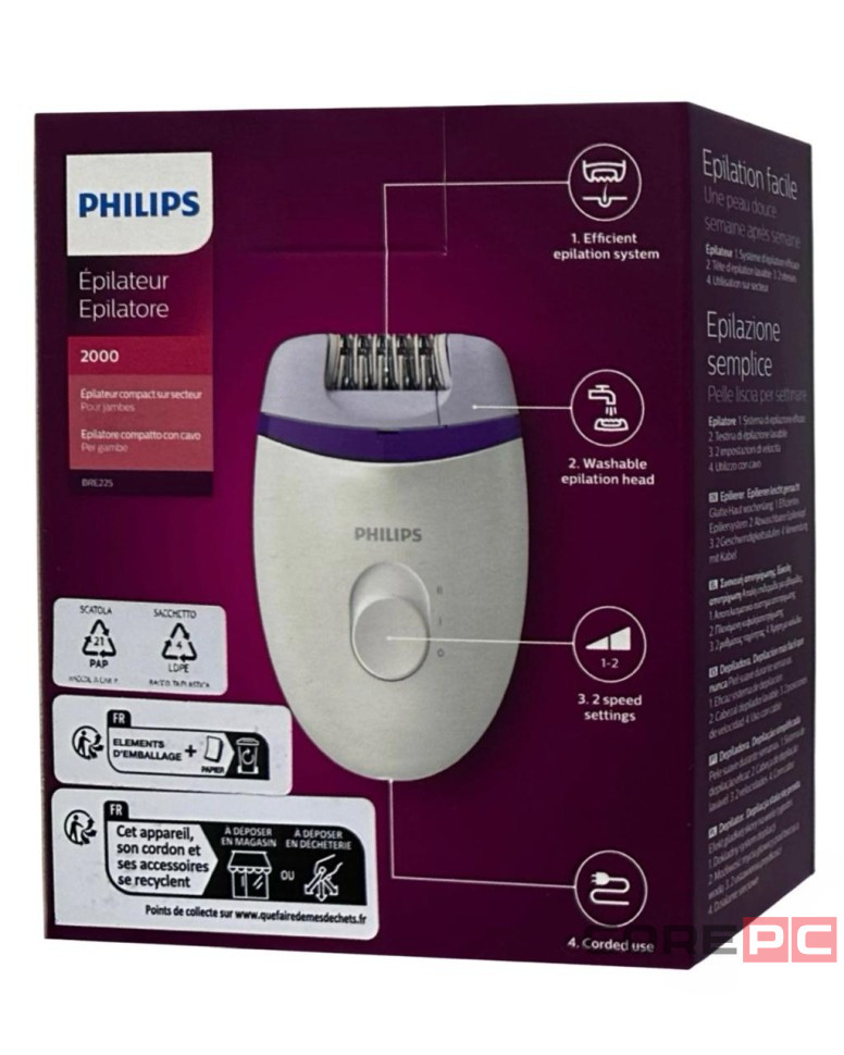 Эпилятор Эпилятор Philips Satinelle Essential BRE225/00 белый