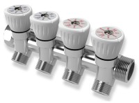 Коллектор с регулировочными вентилями 3/4quot;×1/2quot;, 4 выхода