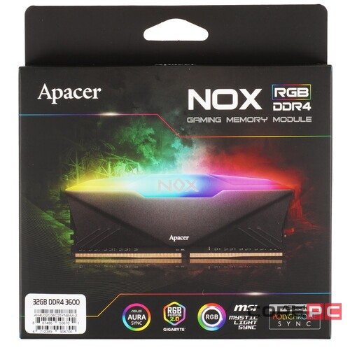 Оперативная память 32 Gb 3600 MHz Apacer NOX RGB Black (AH4U32G36C25YNBAA-2)