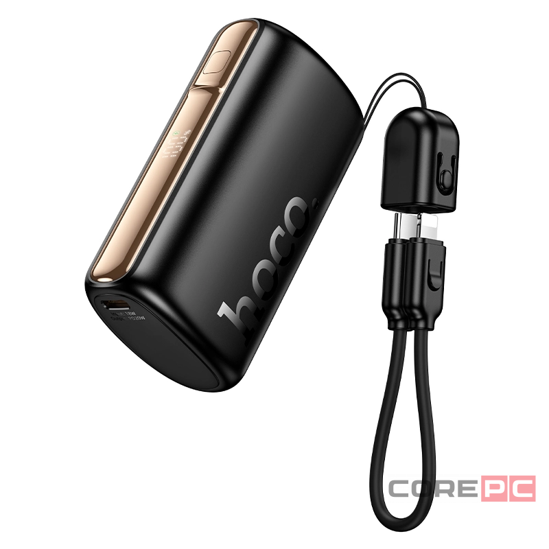 Powerbank Hoco Q50 10000mAh 1USB-C/IP с проводом Type-C/Lightning черный