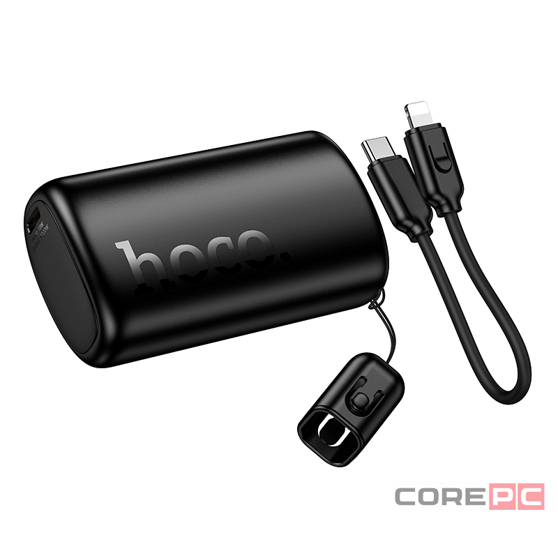 Powerbank Hoco Q50 10000mAh 1USB-C/IP с проводом Type-C/Lightning черный