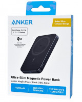 Powerbank с беспроводной зарядкой Anker MagGo Ultra-Slim 10000mAh 1USB/1C (A1664) черный