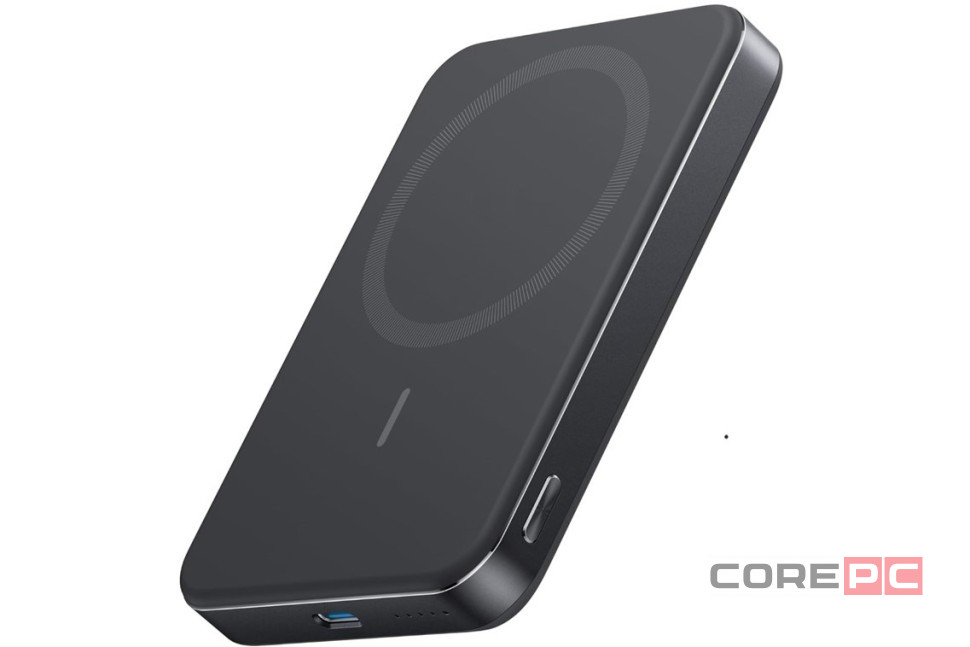 Powerbank с беспроводной зарядкой Anker MagGo Ultra-Slim 10000mAh 1USB/1C (A1664) черный