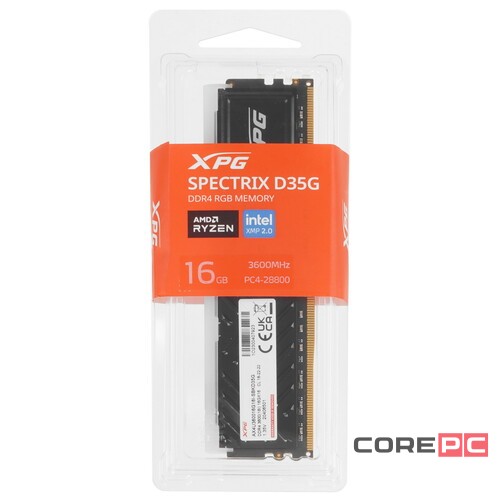 Оперативная память 16 Gb 3600 MHz ADATA XPG SPECTRIX D35G RGB Black (AX4U360016G18I-SBKD35G)