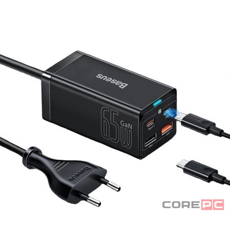 Сетевое зар. устр. Baseus GaN3 Pro Fast Charger 2USB/2C 65W (CCGP040101) черное