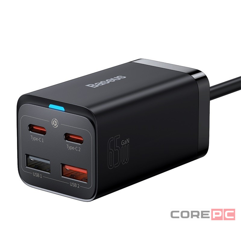 Сетевое зар. устр. Baseus GaN3 Pro Fast Charger 2USB/2C 65W (CCGP040101) черное