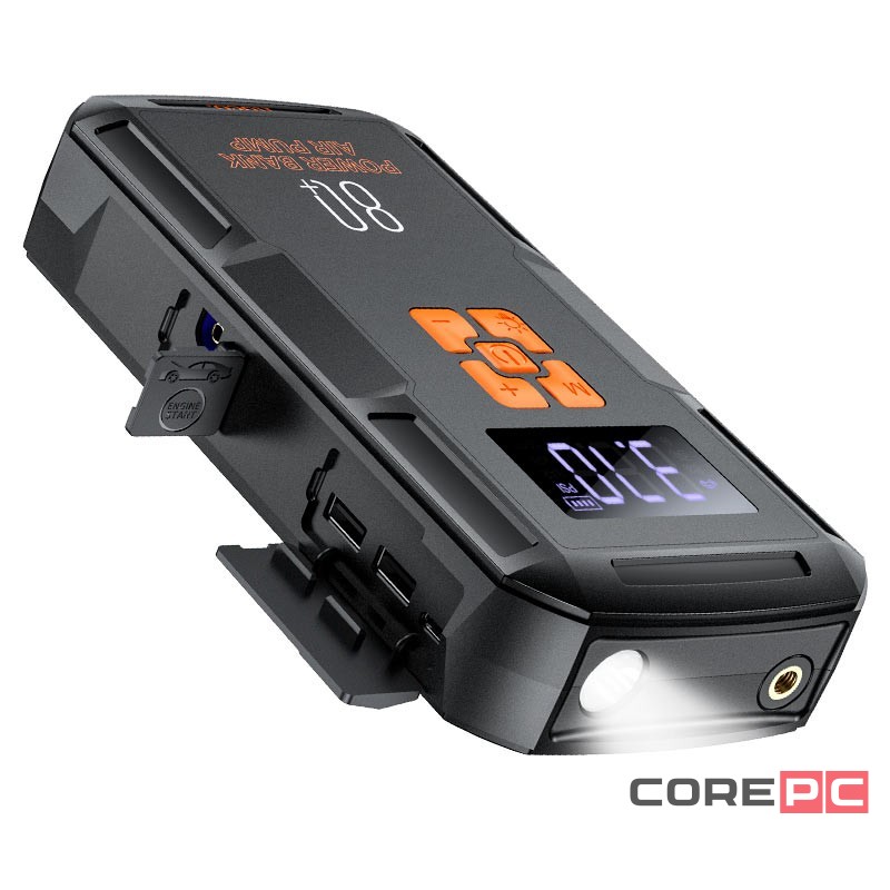 Пусковое устройство/насос для авто Hoco QS2 8000mAh/800A черное