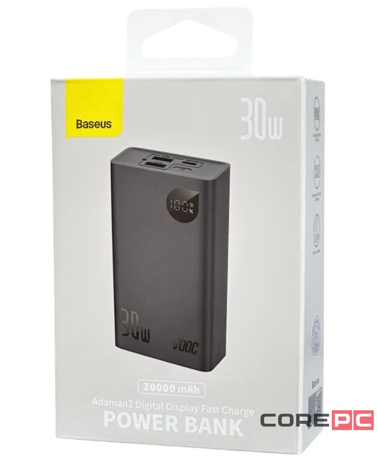 Powerbank Baseus Adaman2 20000mAh 2USB/1USB-C 30W (PPAD050101) черный