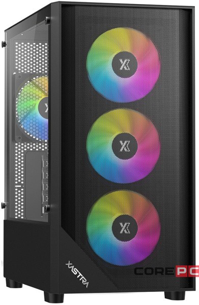 Компьютерный корпус XASTRA A401M 4FRGB Black (A401M-4FC12F-BK)