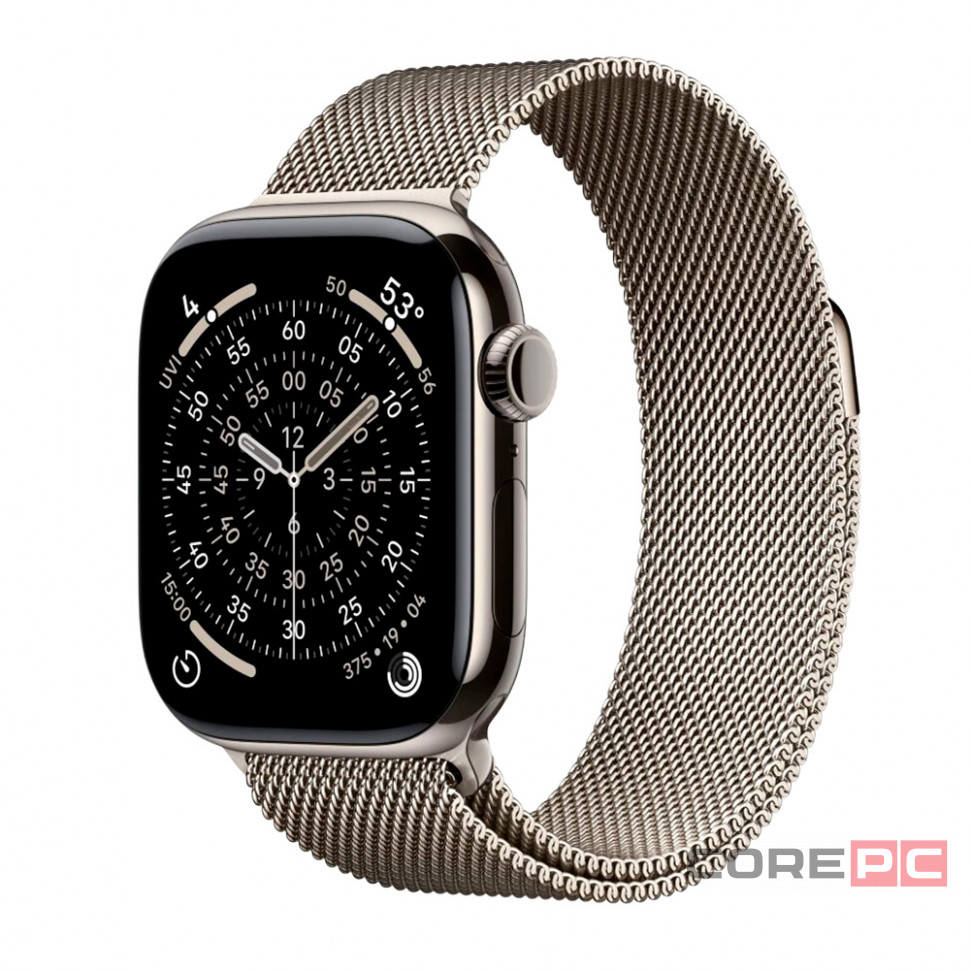 Apple Watch Series 11 46mm Natural Titanium Case with Natural Milanese Loop (S/M)