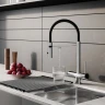 Смеситель для кухни Iddis ACESBFFi05, рычажное управление, цвет хром/черный