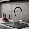 Смеситель для кухни Iddis ACESBFFi05, рычажное управление, цвет хром/черный