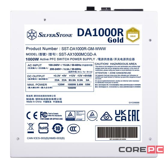 Блок питания Silverstone 1000W SST-DA1000R-GM-WWW (G540DA100R4M220) 16 Pin (PCIe 5.0 Connector Cable Details)