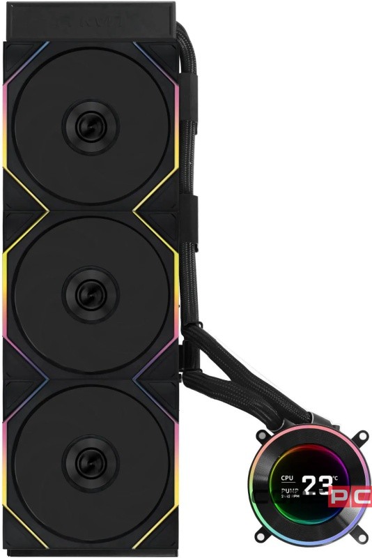 Система жидкостного охлаждения для процессора Lian Li HydroShift II LCD-C 360TL GHS2LCD36TB ARGB Black (G89.GHS2LCD36TB.R0)